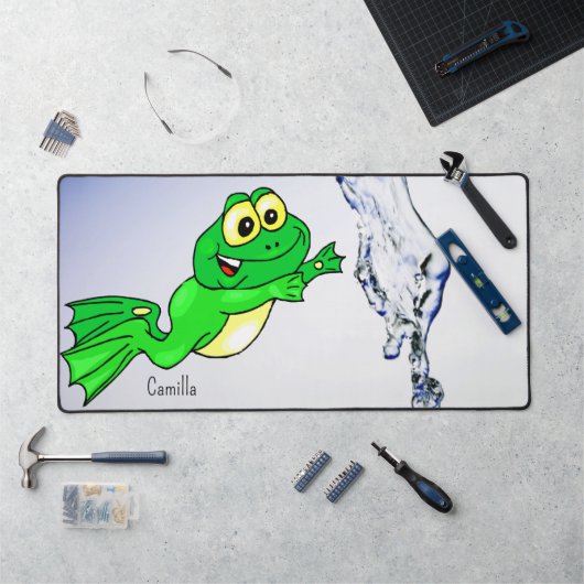 Desk Mat Frog Leaping Water Nature Schreibtischunterlage (Arbeitsplatz)