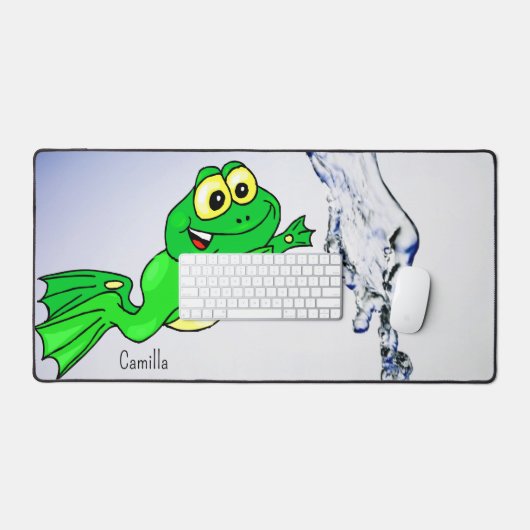 Desk Mat Frog Leaping Water Nature Schreibtischunterlage (Tastatur & Maus)