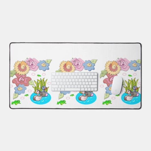 Desk Mat Frogs Ducks Pond Schreibtischunterlage (Tastatur & Maus)