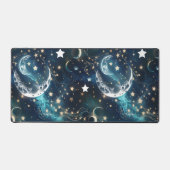 Desk Mat – Luxury Icy Blue Celestial Moon Phases Schreibtischunterlage (Vorderseite)
