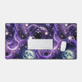 Desk Mat – Luxury Purple Celestial Moon Phases Schreibtischunterlage (Tastatur & Maus)