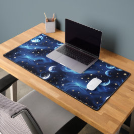 Desk Mat – Luxury Sapphire Blue Celestial Moon Schreibtischunterlage
