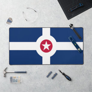 Desk Mat mit der Flagge Indianapolis, USA Schreibtischunterlage