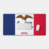 Desk Mat mit der Flagge von Iowa, USA Schreibtischunterlage (Tastatur & Maus)