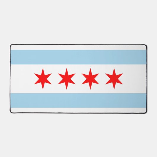 Desk Mat mit Flagge von Chicago, USA Schreibtischunterlage (Vorderseite)