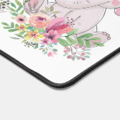 Desk Mat Pink Elephant Floral Schreibtischunterlage (Ecke)