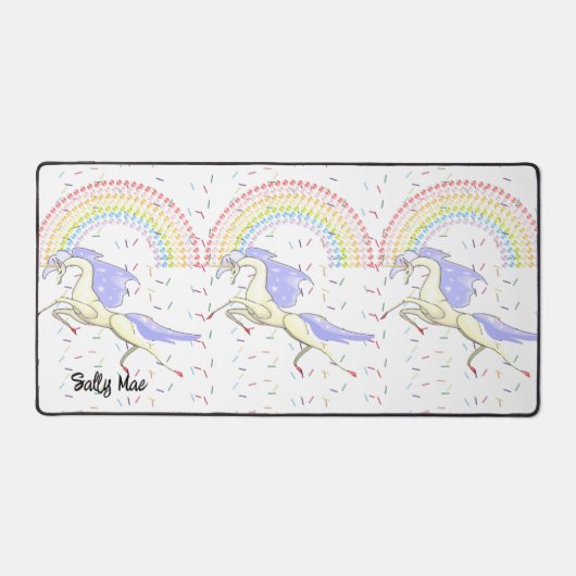 Desk Mat Rainbow Unicorn Schreibtischunterlage (Vorderseite)