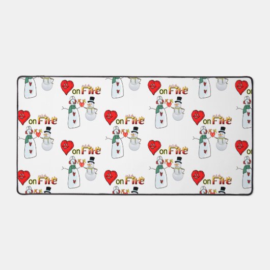 Desk Mat Snowman Heart on Fire Schreibtischunterlage (Vorderseite)