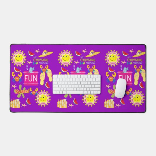 Desk Mat Summer Beach House Fun Schreibtischunterlage (Tastatur & Maus)