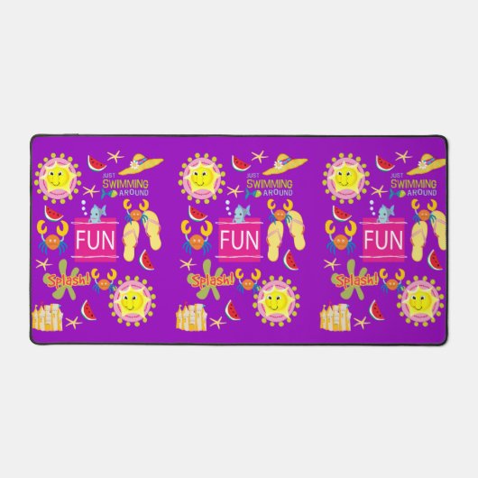 Desk Mat Summer Beach House Fun Schreibtischunterlage (Vorderseite)