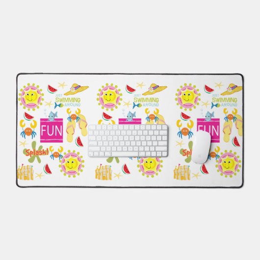Desk Mat Summer Beach House Fun Schreibtischunterlage (Tastatur & Maus)