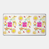 Desk Mat Summer Beach House Fun Schreibtischunterlage (Vorderseite)