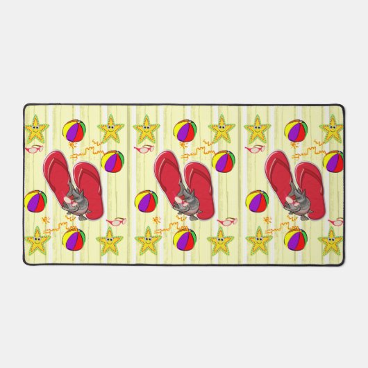 Desk Mat Summer Beach House Fun Schreibtischunterlage (Vorderseite)