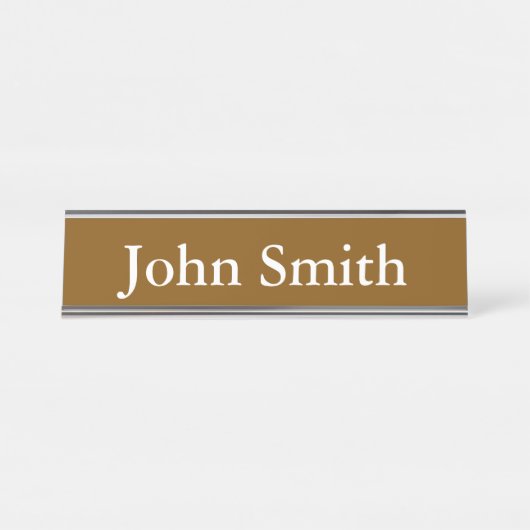 Desk Name Plate, Standard (2" x 8"), Silver Schreibtischnamensplakette (Vorderseite )