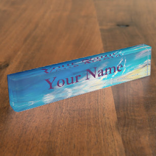 Desk Namplate - HAMbyWG - Beautiful Blues Sky Namensplakette
