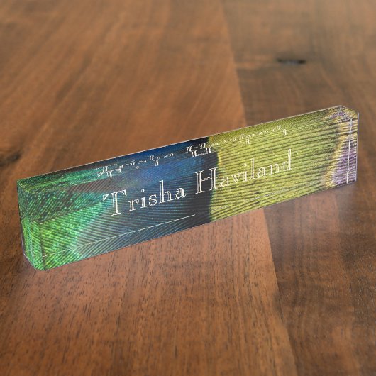 Desk Namplate - HAMbyWhiteGlove - Feather Namensplakette (Seite)