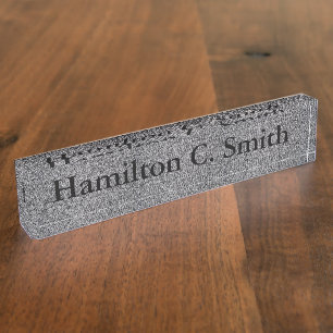 Desk Namplate - HAMbyWhiteGlove - Tweed Namensplakette