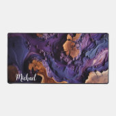 Desk Pad, Burl Wood And Purple Resin,  Schreibtischunterlage (Vorderseite)