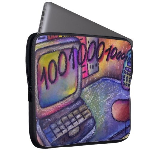 Desktop-Binary Computer Sketch Notebook-Sieb Laptopschutzhülle (Vorne Rechts)