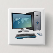 Desktop-Computer mit Monitor, Tastatur und Maus Button (Vorderseite)
