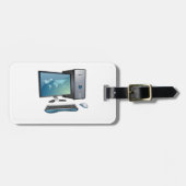 Desktop-Computer mit Monitor, Tastatur und Maus Gepäckanhänger (Vorderseite horizontal)