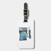 Desktop-Computer mit Monitor, Tastatur und Maus Gepäckanhänger (Vorderseite vertikal)