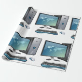 Desktop-Computer mit Monitor, Tastatur und Maus Geschenkpapier (Ungerollt)
