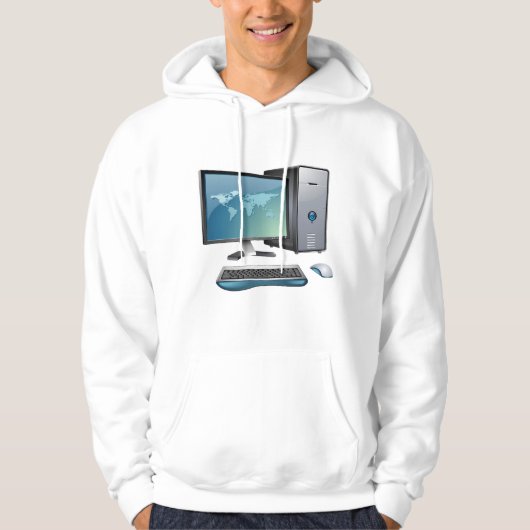 Desktop-Computer mit Monitor, Tastatur und Maus Hoodie (Vorderseite)