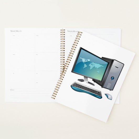 Desktop-Computer mit Monitor, Tastatur und Maus Planer