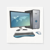 Desktop-Computer mit Monitor, Tastatur und Maus Serviette (Vorderseite)