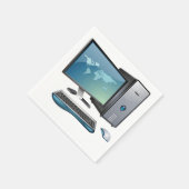 Desktop-Computer mit Monitor, Tastatur und Maus Serviette (Ecke)