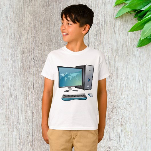 Desktop-Computer mit Monitor, Tastatur und Maus T-Shirt