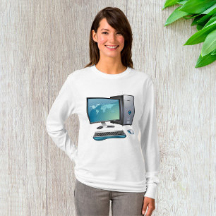 Desktop-Computer mit Monitor, Tastatur und Maus T-Shirt