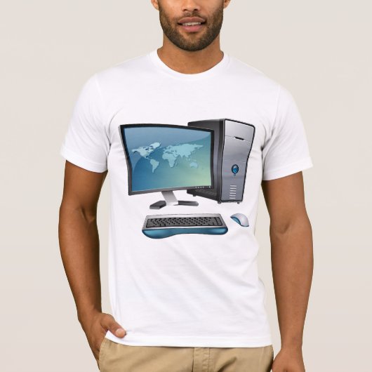 Desktop-Computer mit Monitor, Tastatur und Maus T-Shirt (Vorderseite)