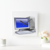 Desktop Computer Quadratische Wanduhr (Zuhause)