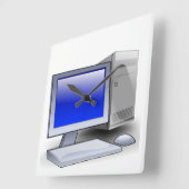 Desktop Computer Quadratische Wanduhr (Winkel)