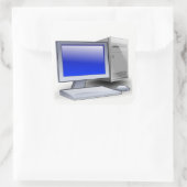 Desktop Computer Quadratischer Aufkleber (Tasche)