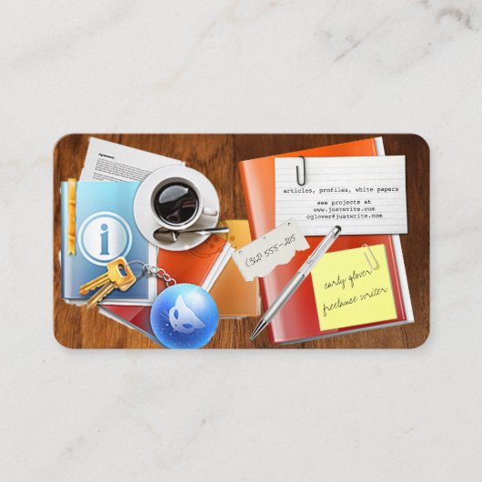 Desktop-Freelance-Schreiberkarte Visitenkarte (Vorderseite)