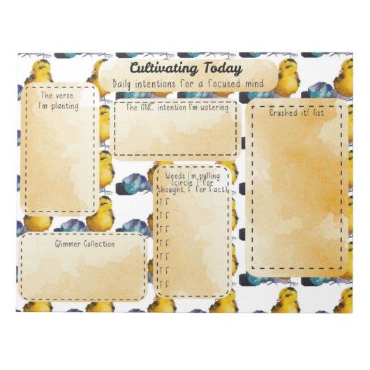 Desktop Journal - Daily Intention Notizblock (Vorderseite)