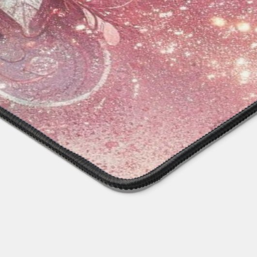 Desktop-Rosa-Sparkle-Glitzer Schreibtischunterlage (Ecke)