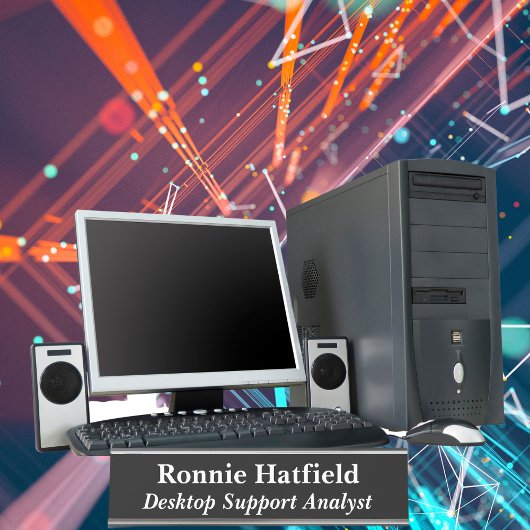 Desktop Support Analyst Black Schreibtischnamensplakette