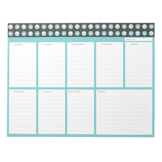 Desktop Weekly Organiser Note Pad Notizblock (Vorderseite)