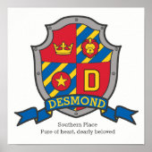 Desmond Jungs Name bedeutet heraldry Schild Buchst (Vorne)
