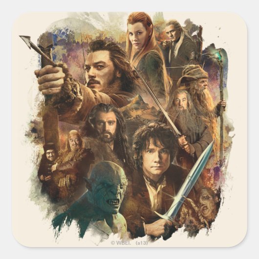 DESOLATION DER SMAUG™-Zeichen Quadratischer Aufkleber (Vorderseite)