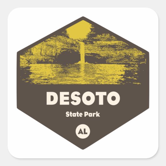 DeSoto Staat Park Alabama Quadratischer Aufkleber (Vorderseite)