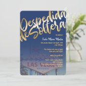 Despedida de Soltera Einladung Las Vegas Faux Gold (Stehend Vorderseite)