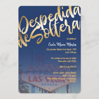Despedida de Soltera Einladung Las Vegas Faux Gold