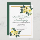 Despedida de Soltera Flores Amarilla Brautparty Einladung (Vorne/Hinten)