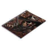 Desperado Death: Gun-Wielding Skull in Cowboy Hat Notizblock (Linke Seite)