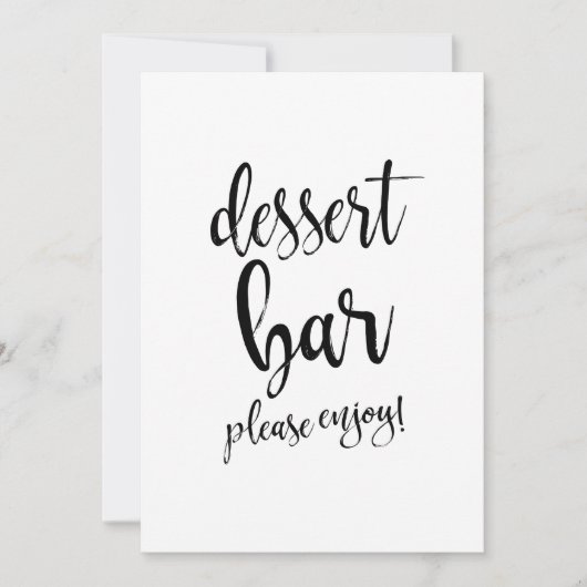 Dessert Bar Affordable Calligraphy Wedding Sign Einladung (Vorderseite)